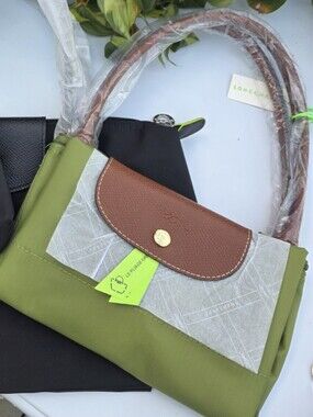 Longchamp Women's Shoulder Tote Bag - Black and Olive